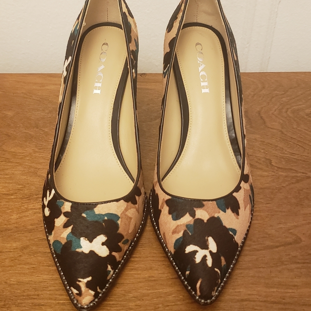 Coach leather high heel shoes